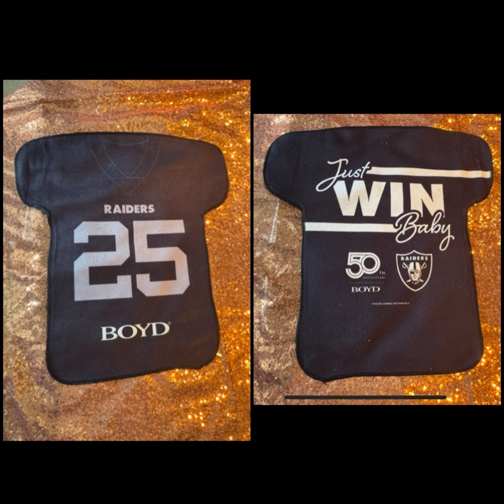 NFL Las Vegas Raiders Black and Silver Jersey Rally Hand Towel